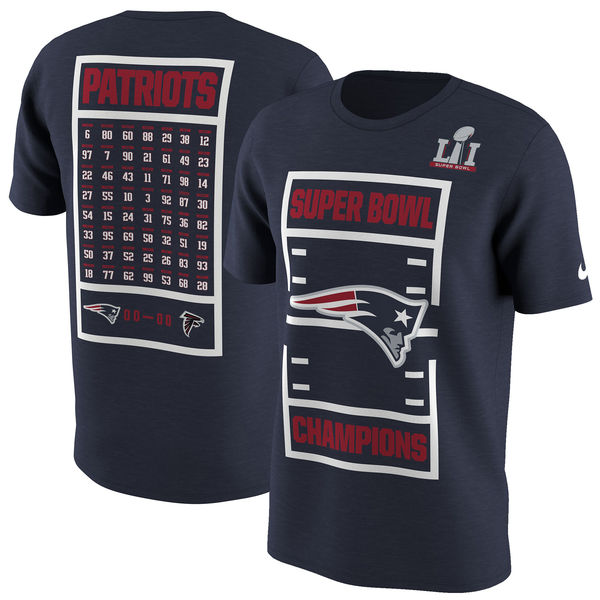 New England Patriots Nike Super Bowl LI Champions Celebration Roster T-Shirt - Navy
